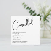 Elegante, einfache Hochzeit storniert Ankündigung (Stehend Vorderseite)