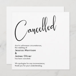 Elegante, einfache Hochzeit storniert Ankündigung