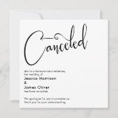 Elegante, einfache Hochzeit storniert Ankündigung (Vorderseite)