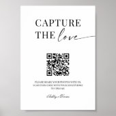 Elegante einfache Hochzeitsfotos mit QR-Code teile Poster (Vorne)