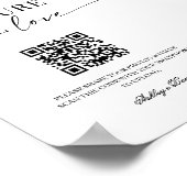 Elegante einfache Hochzeitsfotos mit QR-Code teile Poster (Ecke)
