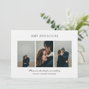 Elegante einfache Hochzeitsfotos Save The Date