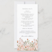 Elegante Einfache Hochzeitsprogramme für Wildblume (Rückseite)