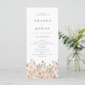 Elegante Einfache Hochzeitsprogramme für Wildblume (Stehend Vorderseite)