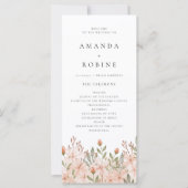 Elegante Einfache Hochzeitsprogramme für Wildblume (Vorderseite)