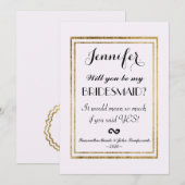 Elegante einfache Imitate Gold Kontur und Weiß Einladung (Vorne/Hinten)