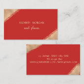 Elegante einfache Imitate Gold, Rot Visitenkarte (Vorne/Hinten)