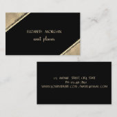 Elegante einfache Imitate Gold, Schwarz, Perlen Visitenkarte (Vorne/Hinten)