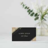 Elegante einfache Imitate Gold, Schwarz Visitenkarte (Stehend Vorderseite)