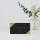 Elegante einfache Imitate Gold, Schwarz Visitenkarte (Stehend Vorderseite)