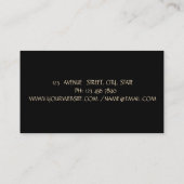 Elegante einfache Imitate Gold, Schwarz Visitenkarte (Rückseite)