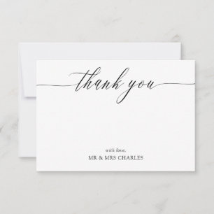 Elegante einfache Kalligrafie Hochzeit Danke