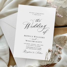 Elegante einfache Kalligrafie Minimalistisch Hochz Einladung