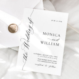 Elegante einfache Kalligrafie Minimalistisch Hochz Einladung