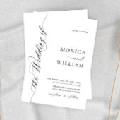 Elegante einfache Kalligrafie Minimalistisch Hochz Einladung