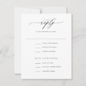 Elegante einfache kalligraphische Hochzeit RSVP Karte (Vorderseite)