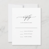 Elegante einfache kalligraphische Hochzeit RSVP Karte (Vorderseite)
