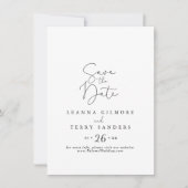 Elegante einfache kalligraphische Hochzeit Save The Date (Vorderseite)