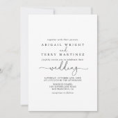 Elegante Einfache kalligraphische Hochzeitseinladu Einladung (Vorderseite)