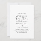 Elegante, einfache kalligraphische Hochzeitsempfeh Einladung (Vorderseite)