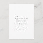 Elegante einfache kalligraphische Hochzeitsrichtun Begleitkarte (Vorderseite)