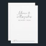 Elegante einfache kalligraphische Hochzeitsstimmun Hinweiskarte<br><div class="desc">Diese elegante einfache kalligraphische Hochzeit auch Wünsche Tipp-Karte ist perfekt für eine rustikale Hochzeit. Das einfache und elegante Design zeichnet sich durch klassische und extravagante Schriftzeichen in Schwarz und Weiß aus. Diese Karten sind ideal für Hochzeiten, Brautparty, Babydusche, Graduiertenfest u.v.m. Personalisieren Sie die Karten mit den Namen der Braut und...</div>