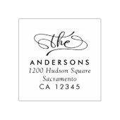 Elegante einfache kalligraphische Rücksendeadresse Gummistempel (Prägung)