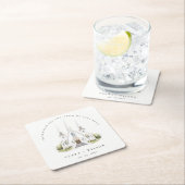 Elegante Einfache katholische Wasserfarbenkirche H Rechteckiger Pappuntersetzer (Vor Ort)