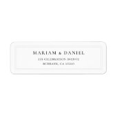 Elegante einfache klassische Hochzeitadresse Rückk (Vorne)