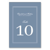 Elegante, einfache klassische, verblasste blaue un tischnummer (Rückseite)