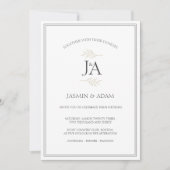 Elegante, einfache, klassische Weiße Hochzeiten Einladung (Vorderseite)