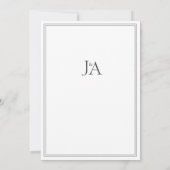 Elegante, einfache, klassische Weiße Hochzeiten Einladung (Rückseite)