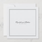 Elegante einfache klassische White Wedding Einladung (Rückseite)