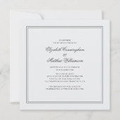 Elegante einfache klassische White Wedding Einladung (Vorderseite)