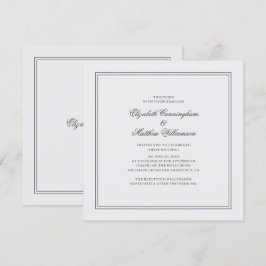 Elegante einfache klassische White Wedding Einladung