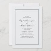 Elegante einfache klassische White Wedding Einladung (Vorderseite)
