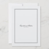 Elegante einfache klassische White Wedding Einladung (Rückseite)