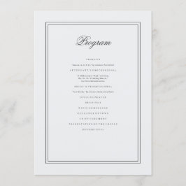 Elegante einfache klassische White Wedding Programm