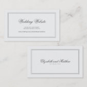 Elegante, einfache, klassische White Wedding Websi Begleitkarte (Vorne/Hinten)