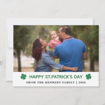 Elegante einfache Kleeblatt-Foto St. Patrick's Day