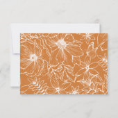 Elegante einfache Kupfer-Blumen-QR-Code-Hochzeit RSVP Karte (Rückseite)