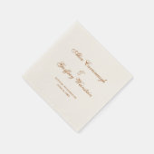 Elegante, einfache Kupfer- und Elfenbeinhochzeit Serviette (Ecke)