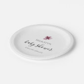 Elegante einfache Lila Girl-Babydusche Pappteller (Schrägansicht)