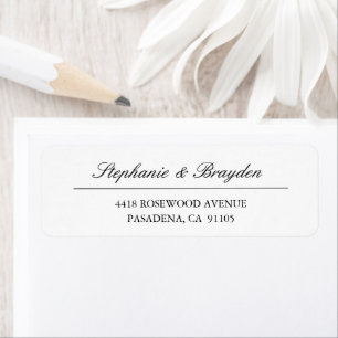Elegante einfache Linien-Schrift Hochzeits-Rücksen