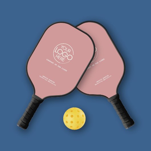 Elegante, einfache Logo Dusty Rose Persönlich Pickleball Schläger
