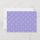 Elegante einfache Minimal Blue Damask Moderne Hoch RSVP Karte (Rückseite)