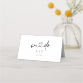 Elegante einfache Minimal-Handschrift Hochzeit Platzkarte (Rückseite)