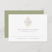 Elegante einfache Minimal Monogram Wedding RSVP Ca (Vorne/Hinten)