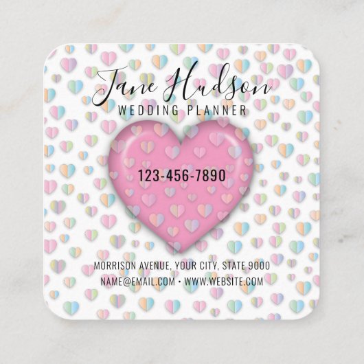 Elegante, einfache, Minimalistisch bearbeitbare Vi Quadratische Visitenkarte (Rückseite)