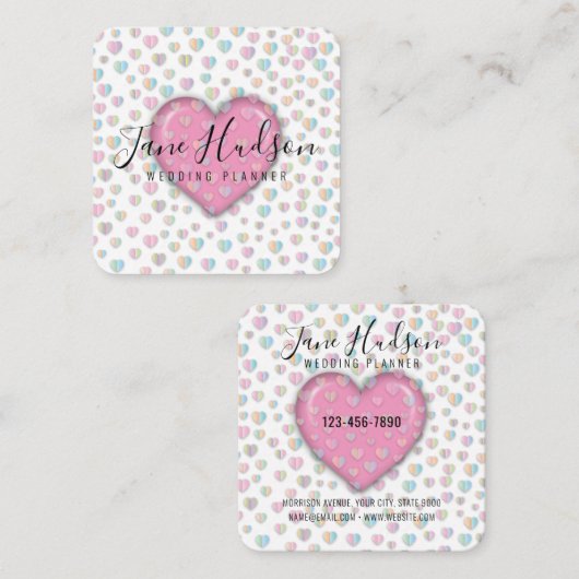 Elegante, einfache, Minimalistisch bearbeitbare Vi Quadratische Visitenkarte (Vorne/Hinten)